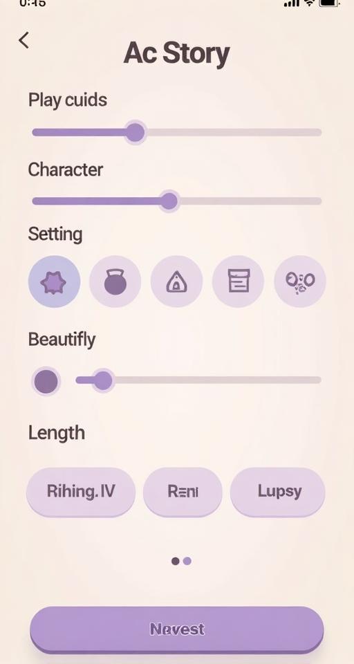 LullaBook app customization screen